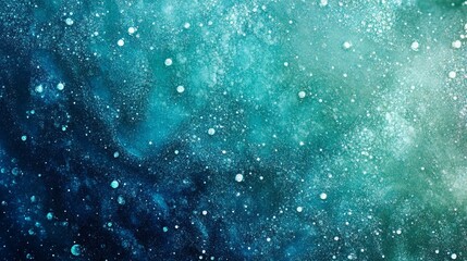 Obraz premium Abstract teal and blue gradient with green accents, featuring a grainy glowing noise texture, ideal for covers and headers