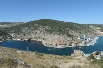 Fototapeta premium View of Balaklava Bay from Mount Castron, Sevastopol, Crimea