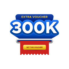 Extra voucher banner design with amount of number and click to action button. vector design for promo, marketing, promotion, sale, discount, online sale, web, marketplace or social media.