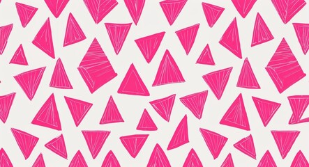 Pink Triangle pattern hand drawn design on White background illustration
