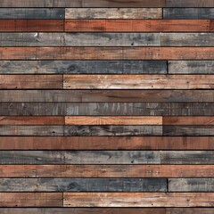 Obraz premium Seamless weathered wood background, brown and gray planks, natural rustic texture pattern.,