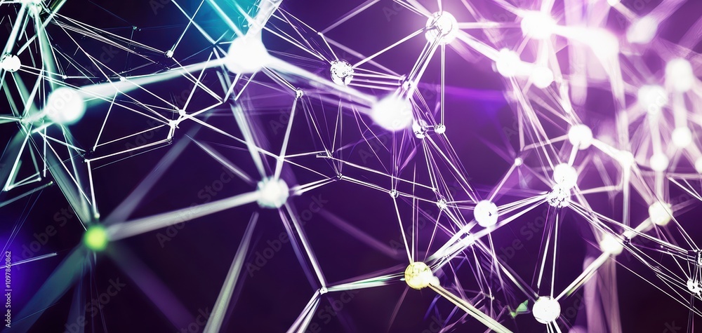 Aufkleber geometric abstract design showcasing silver and purple interconnected patterns. generative ai