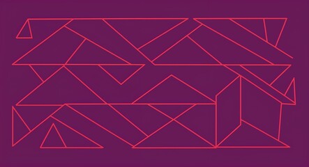 Fototapeta premium Red Parallelogram pattern hand drawn design on Silver background illustration