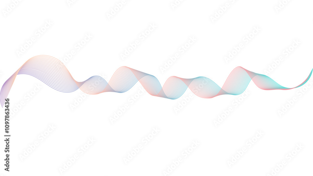 Aufkleber Dynamic gradient colorful flowing wave design element. Abstract wavy lines gradient vector line blend element.	
