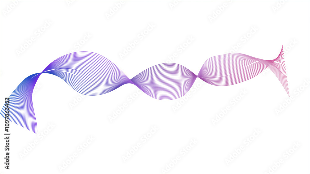 Aufkleber Dynamic gradient colorful flowing wave design element. Abstract wavy lines gradient vector line blend element.	
