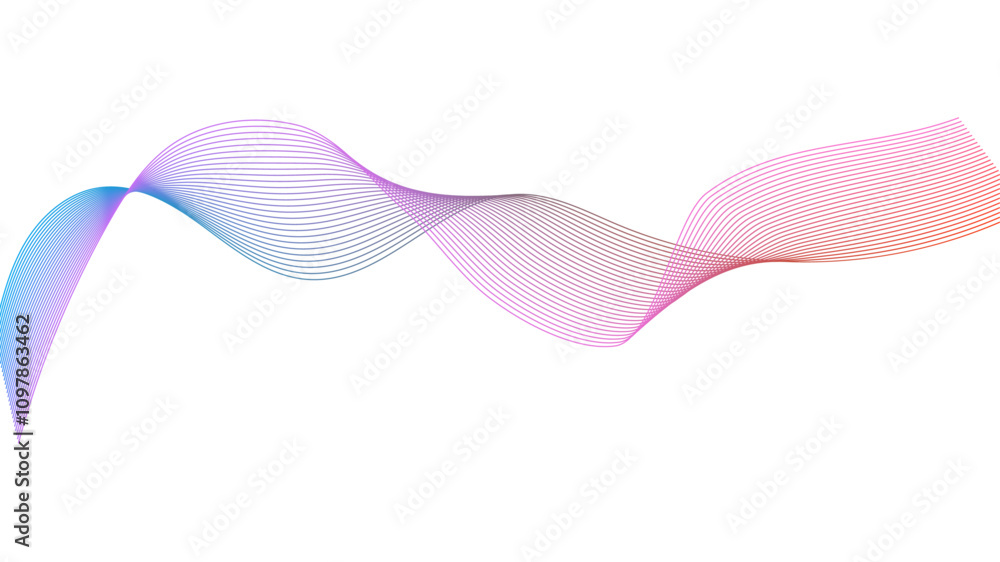 Aufkleber Dynamic gradient colorful flowing wave design element. Abstract wavy lines gradient vector line blend element.	
