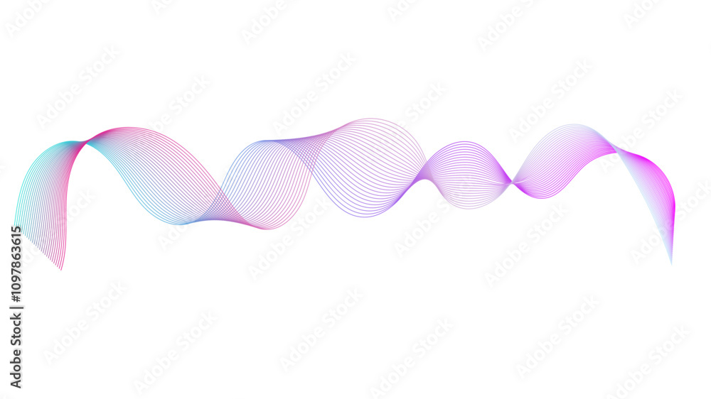 Aufkleber Dynamic gradient colorful flowing wave design element. Abstract wavy lines gradient vector line blend element.	
