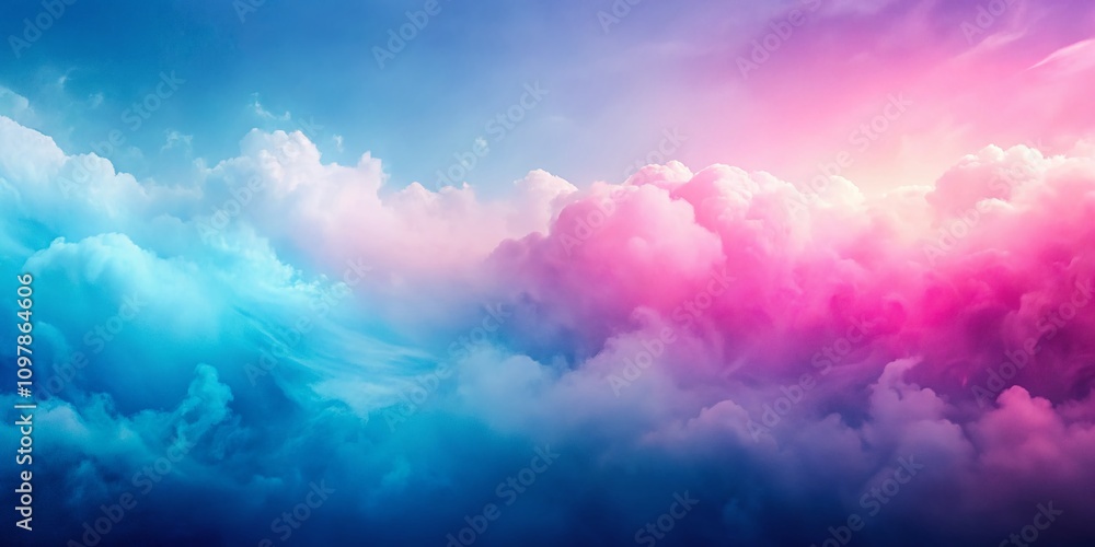 Poster enchanting abstract gradient background with a smooth transition from vibrant pink to soft blue, per