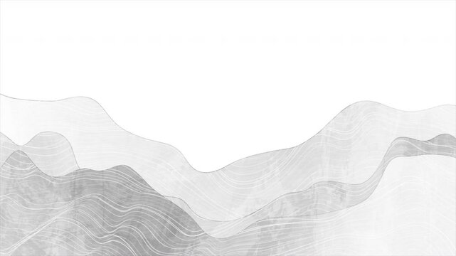 Abstract Japanese grey wavy pattern elegant flowing background. Seamless looping motion design. Video animation Ultra HD 4K 3840x2160