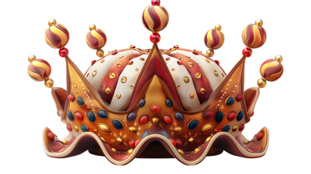 Jester hat, isolated on a transparent background.