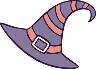 A Beautiful color Witch hat icon vector on white background, Witch hat icon