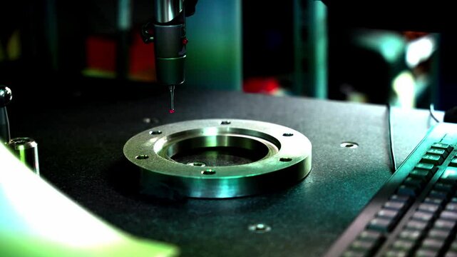 Engineer operating coordinate measuring machine