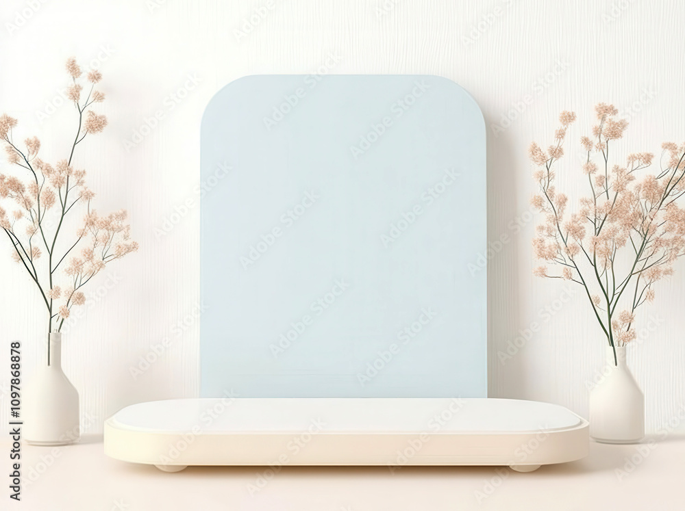 Canvas Prints minimal abstract background with blue and white geometric shapes