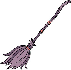 Witch's broom, A Beautiful Witch's broom cartoon vector on white background, broom