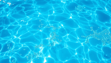 Obraz premium Clear Blue Water Surface in Swimming Pool with Ripples and Reflection