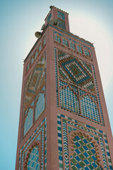 Minaret or tower of the Mosque Sidi Bou Abib in the Place du 9 avril. English : Square of the 9th...