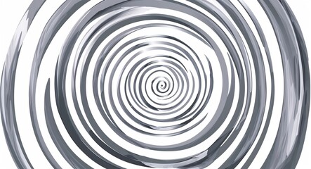 Fototapeta premium Silver Spiral pattern hand drawn design on White background illustration