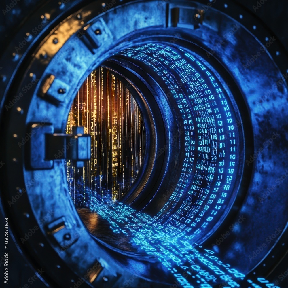 Poster digital vault binary code high tech