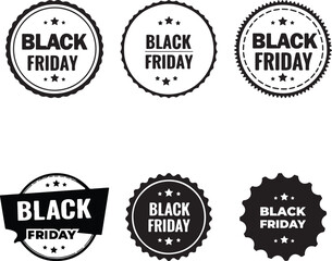 Obraz premium Set of black friday labels with white background 