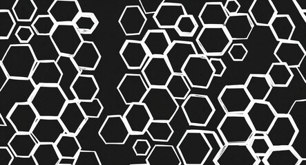 Obraz premium White Hexagon pattern hand drawn design on Blue background illustration