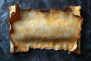 An old blank parchment scroll on a dark textured background