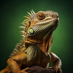 Intriguing Reptile Showcased Elegantly on a Simple Neutral Backdrop
