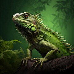 Fototapeta premium Intriguing Reptile Showcased Elegantly on a Simple Neutral Backdrop 