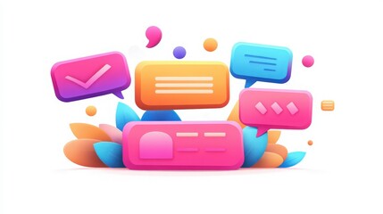 Colorful Chat Bubbles for Customer Support Messages