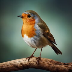 Fototapeta premium Vibrant Robin Framed Against a Crisp, Clear Background Design 