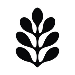 Leaf Vector Icon – Minimal Nature Symbol, Botanical Clipart & Green Design Elements.