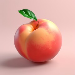 Ripe Peach Displayed Perfectly with a Simple Crisp Backdrop
