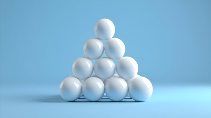 White Sphere Pyramid 3D Render Abstract Background