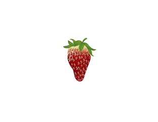 Detailed Red Strawberry Isolated on White
