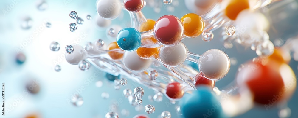 Poster combinatorial chemistry visualization lab science image abstract close-up molecular dynamics