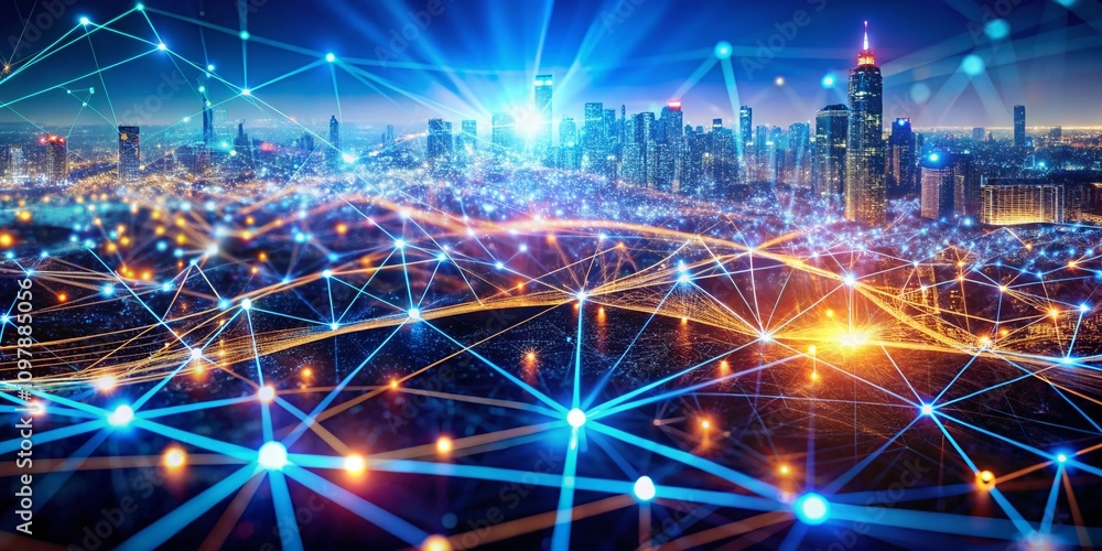 Poster futuristic technology abstract background with hitech digital data connection system representing ge