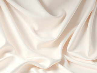 Obraz premium A smooth white silk fabric elegantly draped with soft, flowing folds.