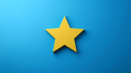 Obraz premium A yellow star on a blue background.