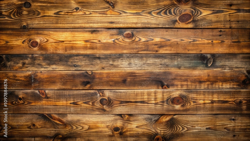 Poster rustic wooden planks with knots and grain patterns, ideal for backgrounds and textures