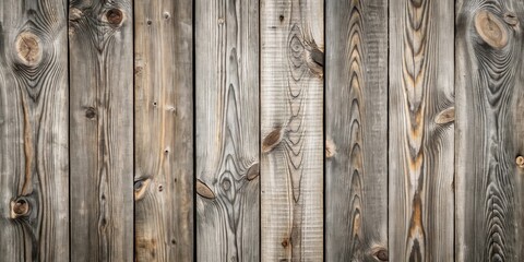 A weathered wooden wall featuring natural grain patterns and knots, ideal for rustic design inspiration.