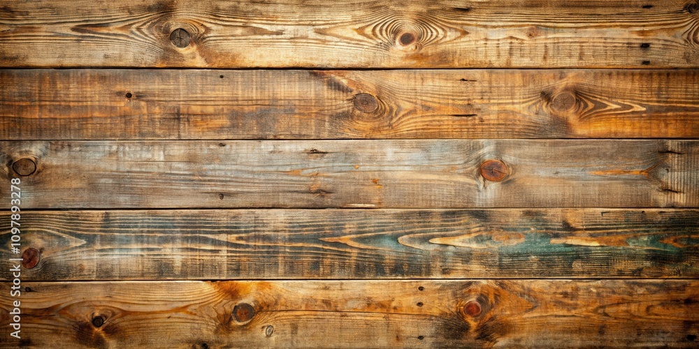 Aufkleber rustic weathered wooden planks with knots and grain patterns