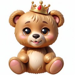 Fototapeta premium Cute Teddy Bear Emoji Emoji , white background, cartoon 3d emoji 