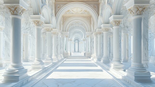 inside a beautiful white marble hebrew temple photo-realistic high-resolution ultra-detailed, AI Generative - Powered by Adobe