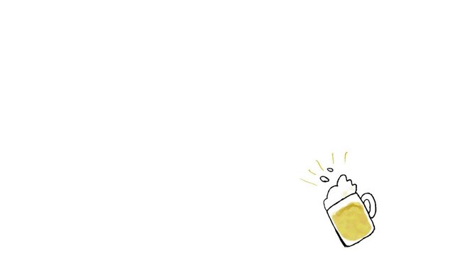 忘年会や歓迎会飲み会で生ビールジョッキで乾杯する
アニメーション