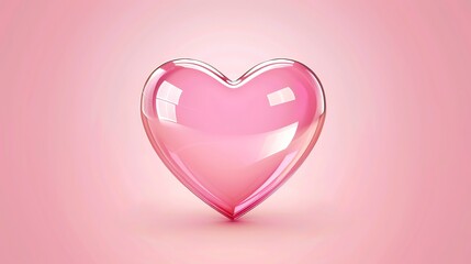 A glossy red heart on a red background.