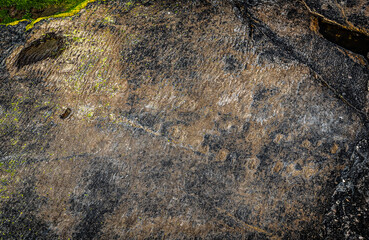 Close-Up Texture Of Weathered Rock Surface With tetrapod steps, Valentia Island, Ireland