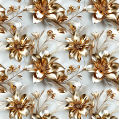 Obraz premium Beautiful golden floral pattern enhancing elegance in modern design environments