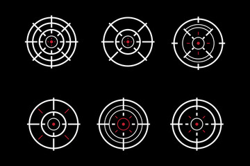circle crosshair target scope set vector design templates