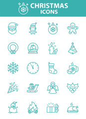 set of christmas icons, winter holiday