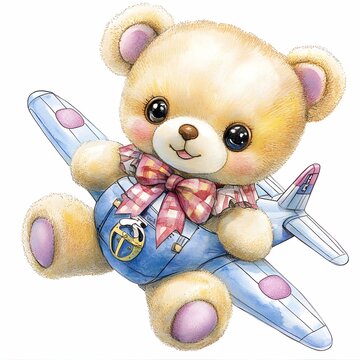 recommend clip art: Adorable teddy bear aviator clipart