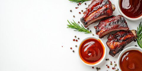 Barbecue Sauce on White Background	